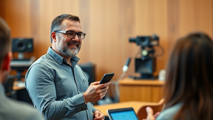 Speaker discussing AI tutor bots in education in a lecture hall