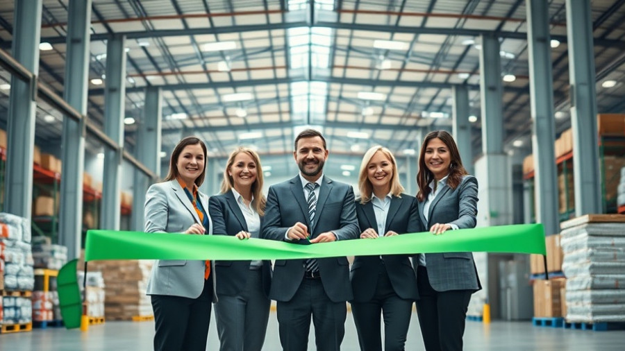 Growscape executives at ribbon-cutting event in expanded facility