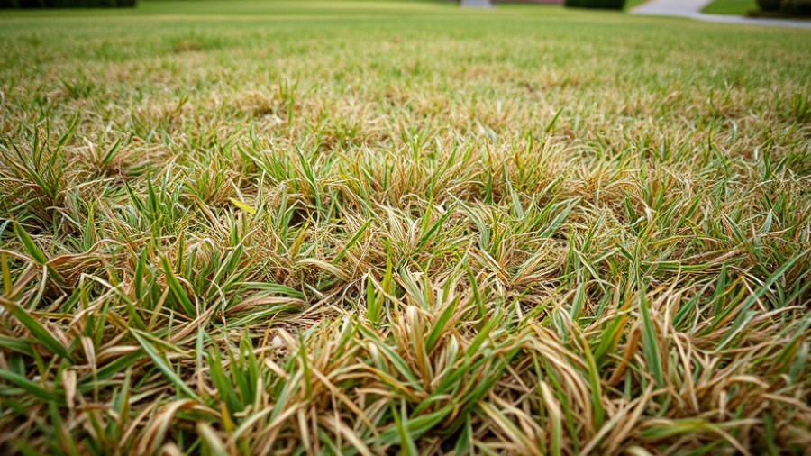 Patchy lawn showing signs of sulfur deficiency.
