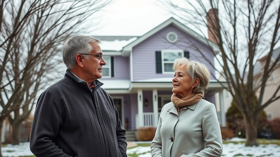 Mature couple considering retirement income tax strategies outside home.
