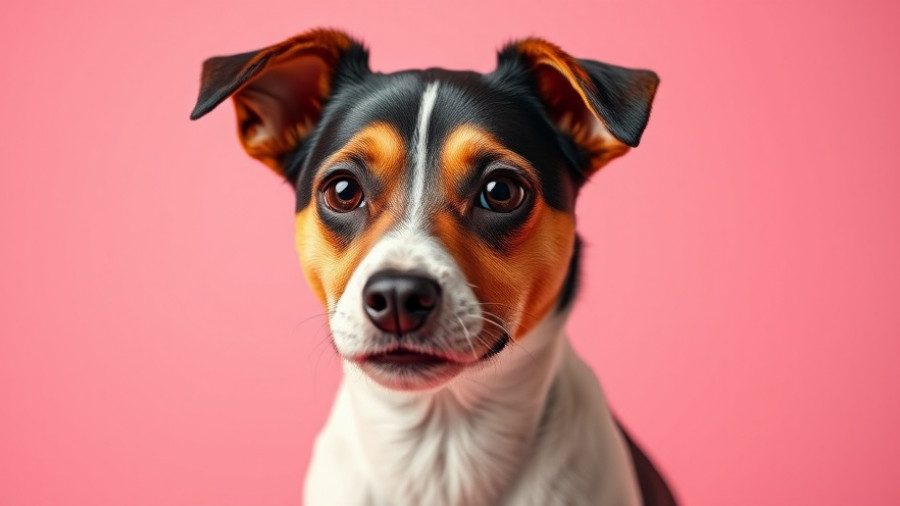 Dog Aging Project insights: Attentive Jack Russell terrier portrait with a pink background.