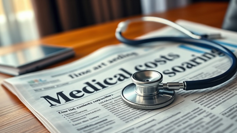 Elderly support services Muskegon related news on rising medical costs with stethoscope and chart.