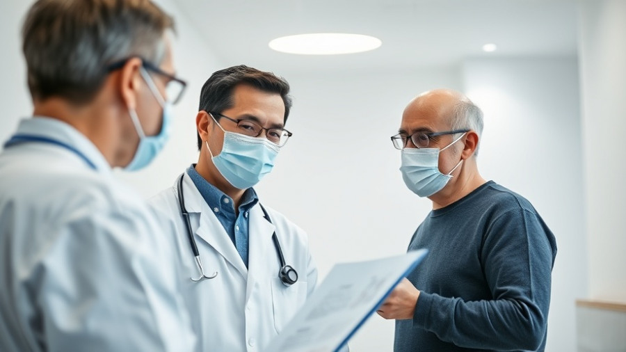 Physician consulting a patient about rising healthcare costs for seniors in a clinic.