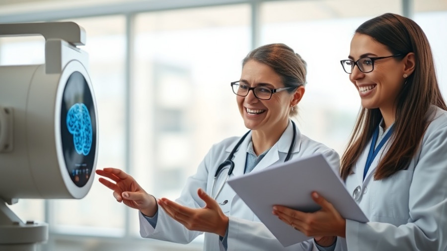 Healthcare professionals reviewing brain scan results related to FDA-Cleared Alzheimer’s Blood Test.