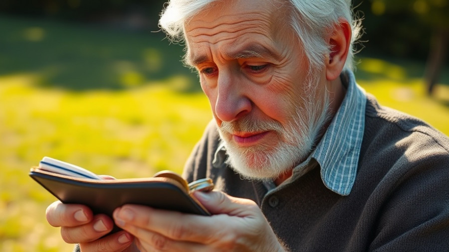 Elderly hands with wallet counting coins outdoors, contemplating savings.
