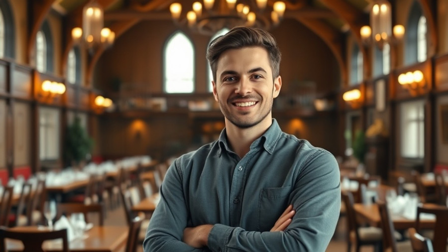 Person in a dining hall highlighting healthy eating choices for retirees in Muskegon.