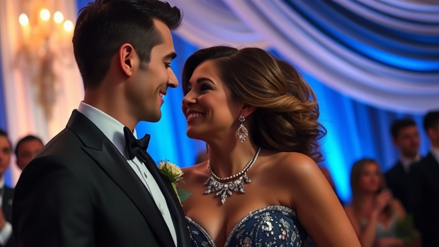 Elegant couple shows compatibility in relationships at gala.