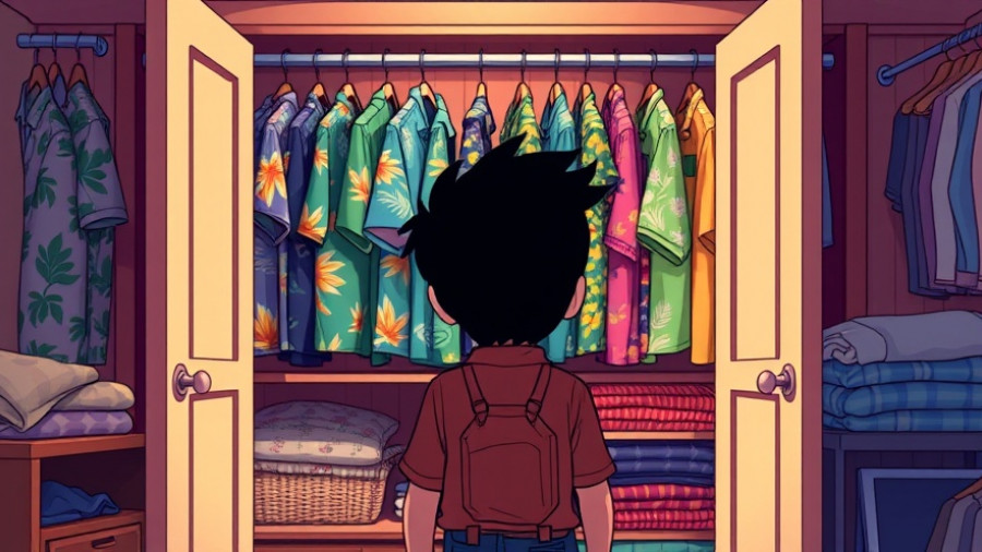 Cartoon of person contemplating retirement wardrobe, financial planning for Gen X retirement.
