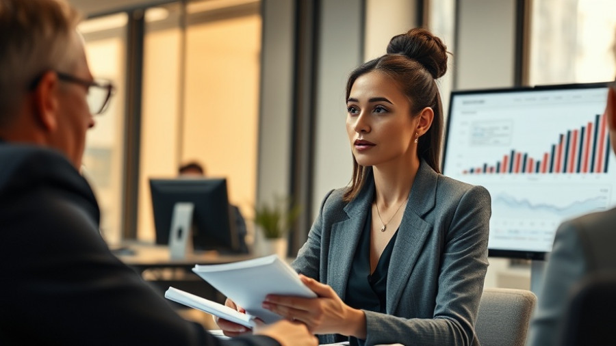 Professional meeting with a financial advisor discussing charts.