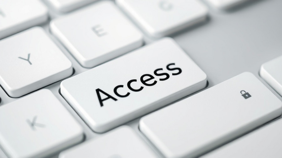Keyboard access key with open lock symbol, digital access concept.