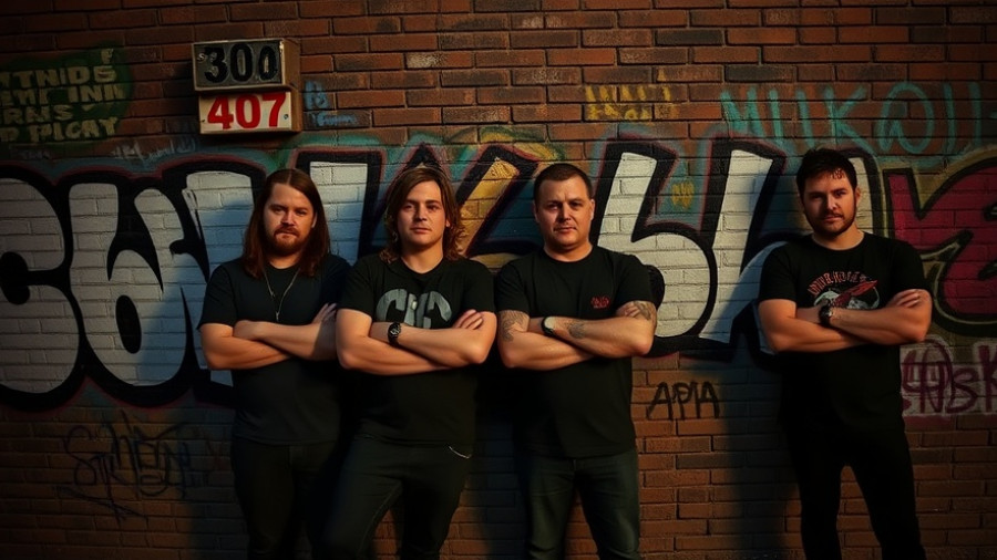 Time Under Tension album by Karate Steve band members, graffiti wall.