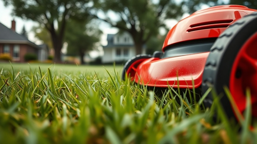 Lawn maintenance Shelby Michigan: red mower on grass