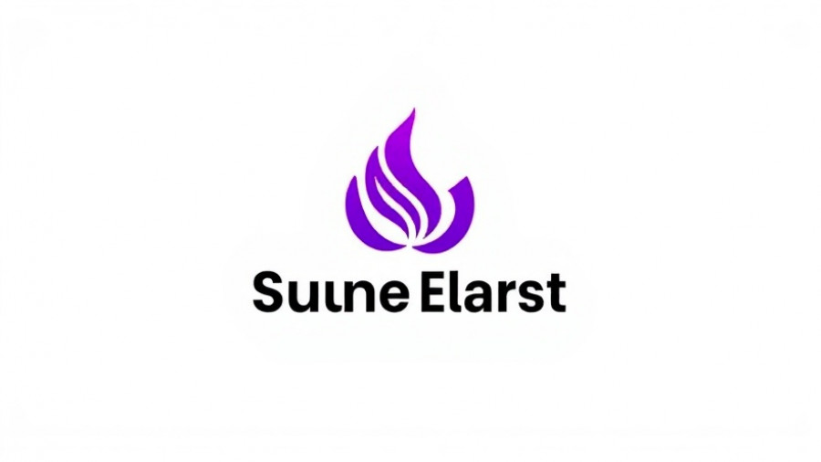 Minimalistic business logo with purple icon and bold black text.