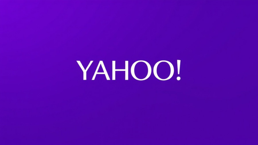 Yahoo logo on purple background