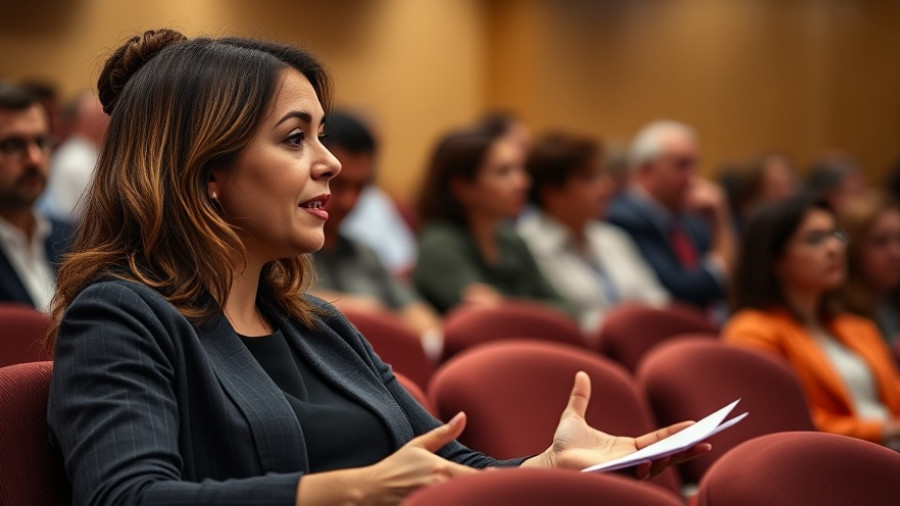 Female speaker in orange discussing Justice Department independence.