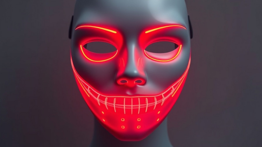 Innovative red LED facial mask showcasing bright light design, best red light therapy tools 2025.