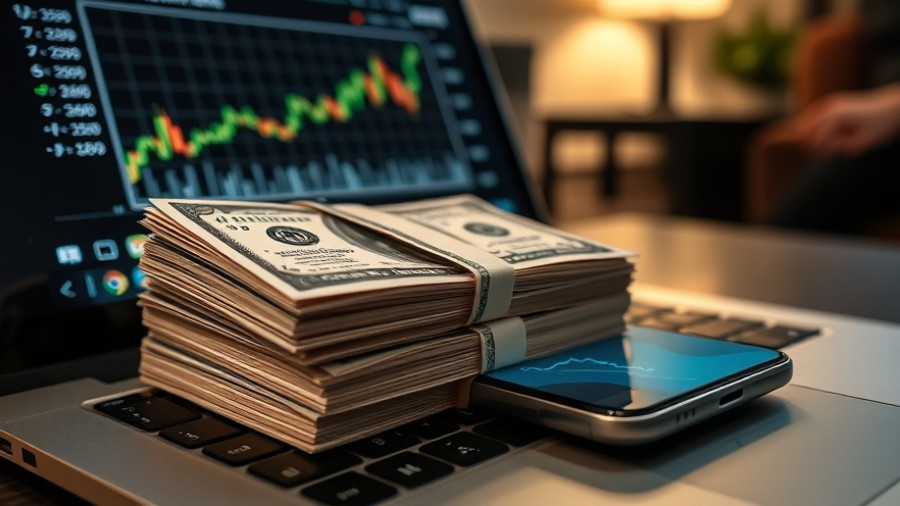 US dollar bills and stock chart showcasing Nvidia market cap growth.