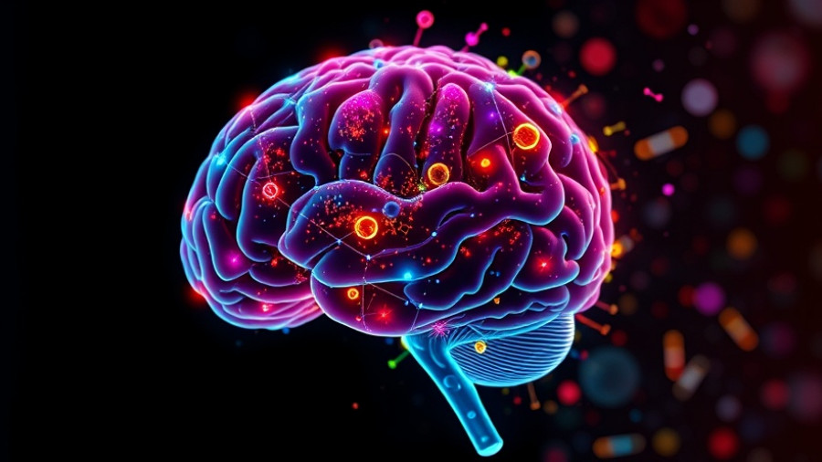 Vitamin D's impact on brain volume illustrated in vibrant colors.
