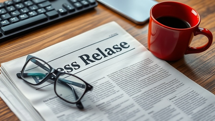 Press release on desk with elder care safety solutions theme.