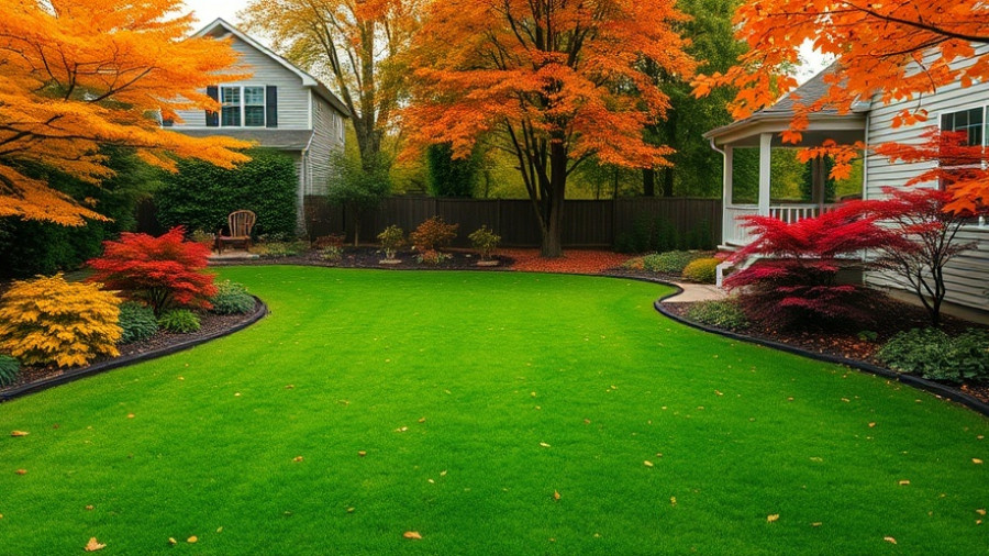 Beautiful lawn with autumn trees, Shelby MI.