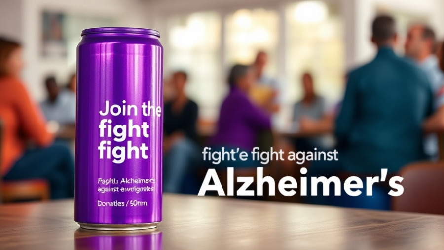 Alzheimer's awareness donation can with people in background, Brain health resources for seniors.