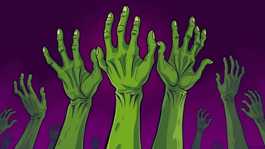 Understanding horror's role in retirement planning: zombie hands illustration.