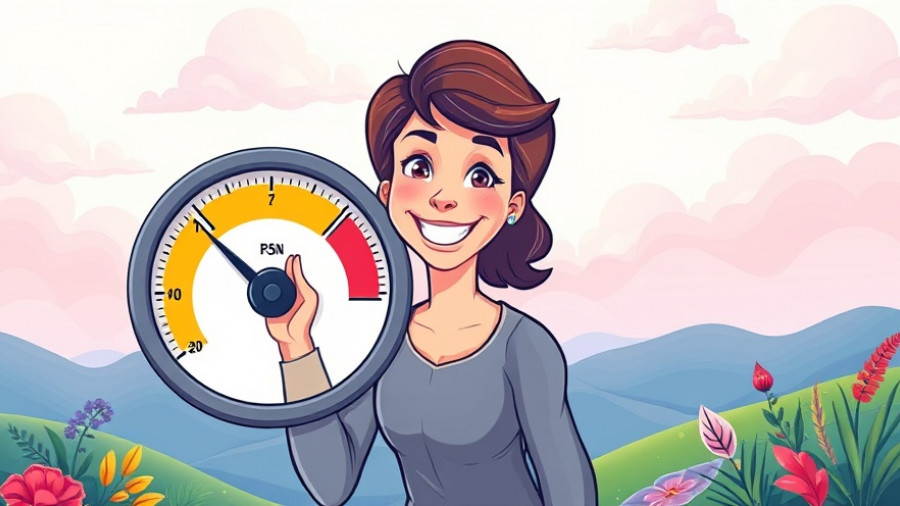 Cartoon of woman managing steady income with financial gauge.