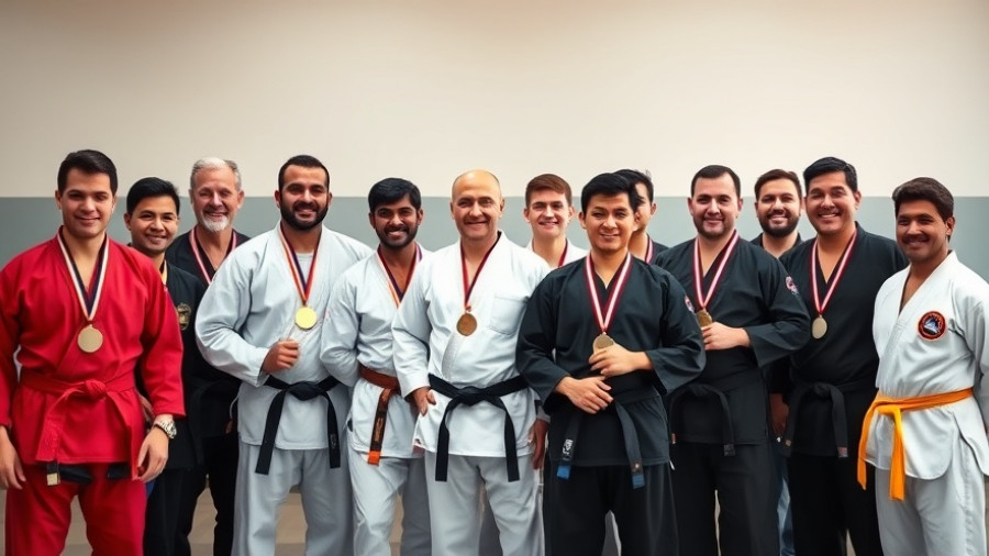 Martial arts class in Gurnee proudly showing medals.