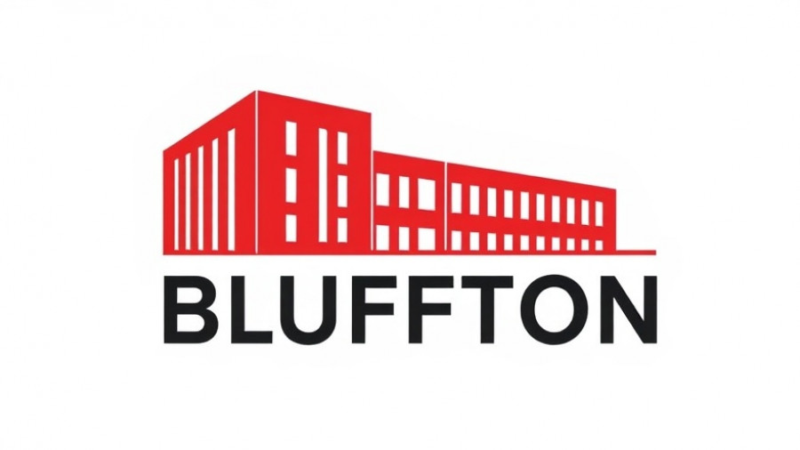 Stylized 'Bluffton ICON' logo in red and black.