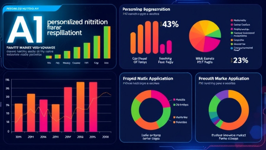 Infographic on AI in personalized nutrition market report with charts and data.