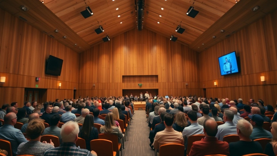 Large audience at a seminar on college admissions lotteries in an auditorium.