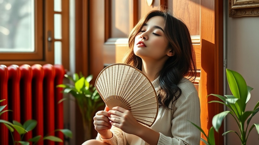 Relaxed woman cooling down naturally, reflecting on non-hormonal menopause relief.