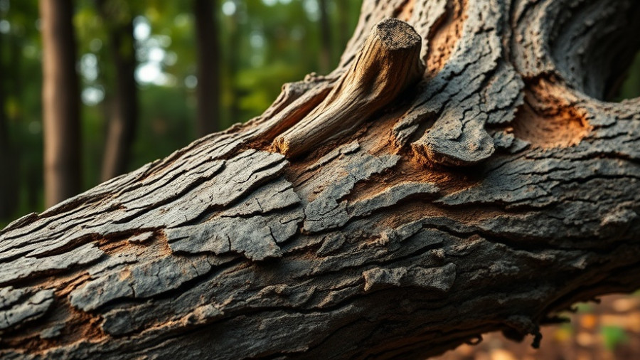 Tree trunk with a cut branch, showcasing environmental regulations in Auckland.