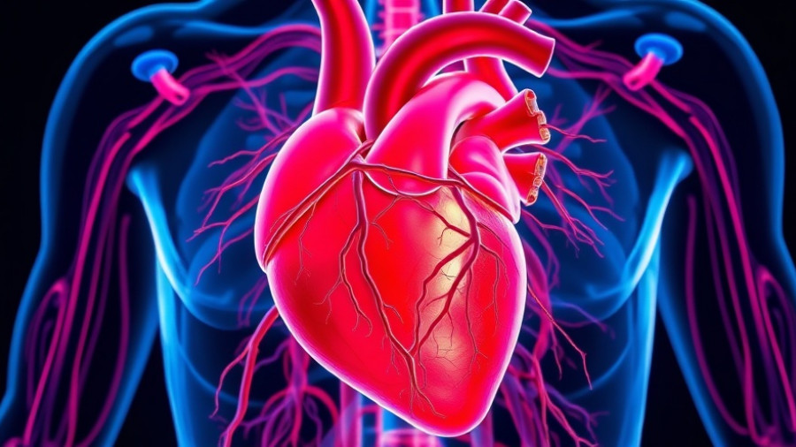 Anatomical illustration showing the importance of circadian rhythm for heart health