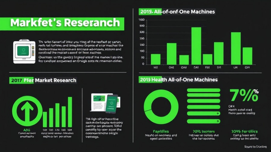 Health all-in-one machine market research infographic featuring graphs and data.