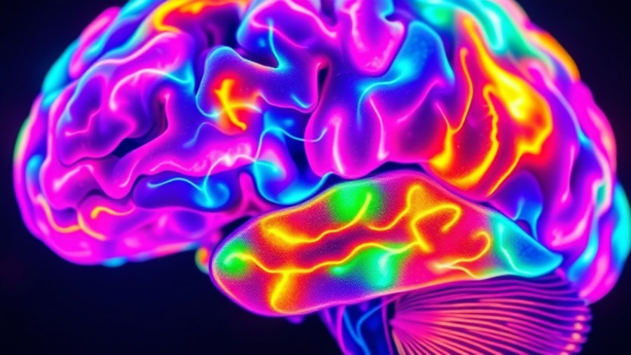 Colorful brain scan illustration showing clinical research on Alzheimer’s disease risk genes.