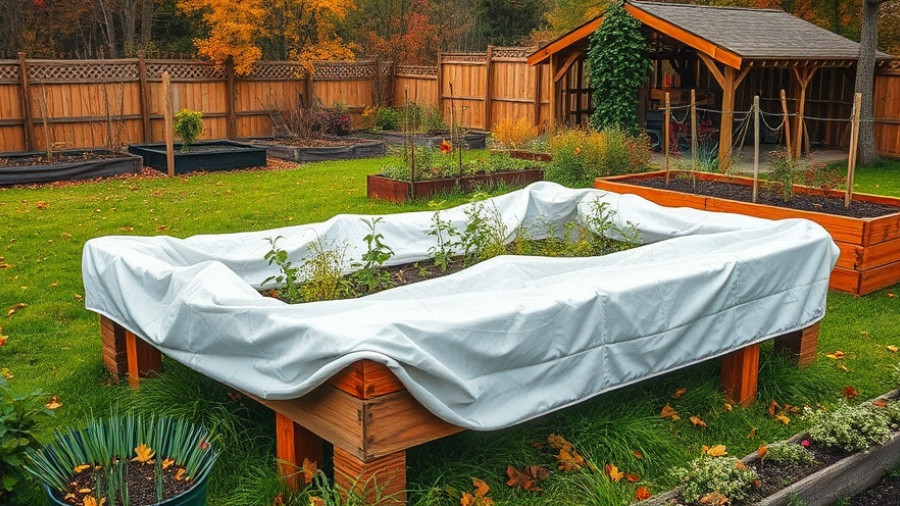Winterize your garden: raised beds with tarps in autumn.