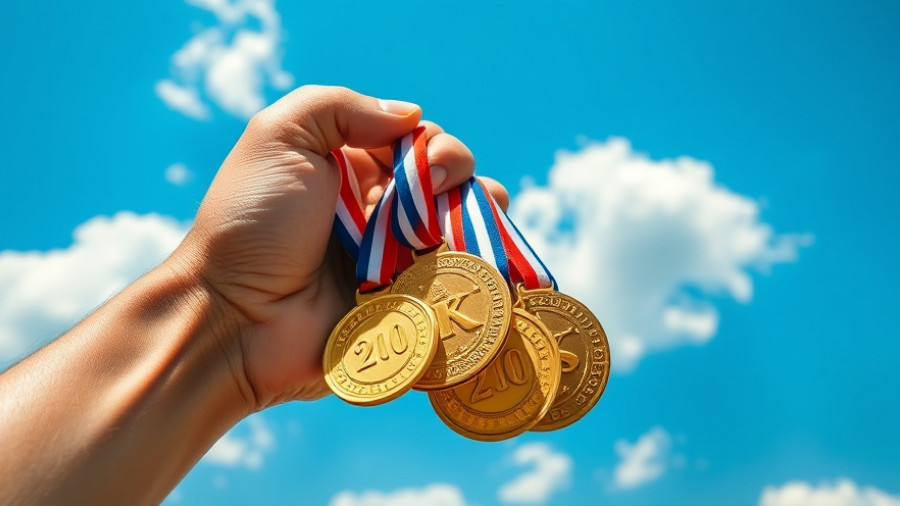 LM Pro's Toolbox Submissions display of multiple gold medals against blue sky.