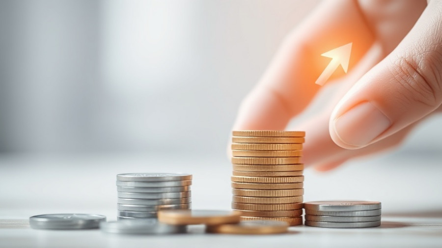 Annuity sales growth amid inflation represented by stacked coins and rising graph.