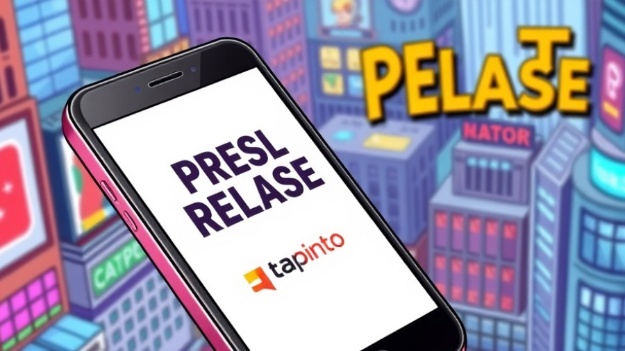 Digital press release icon on phone, TAPinto branding.