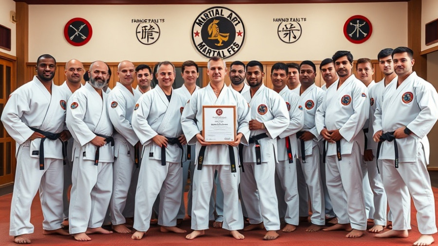 Martial arts class in Gurnee displaying achievement with instructor.