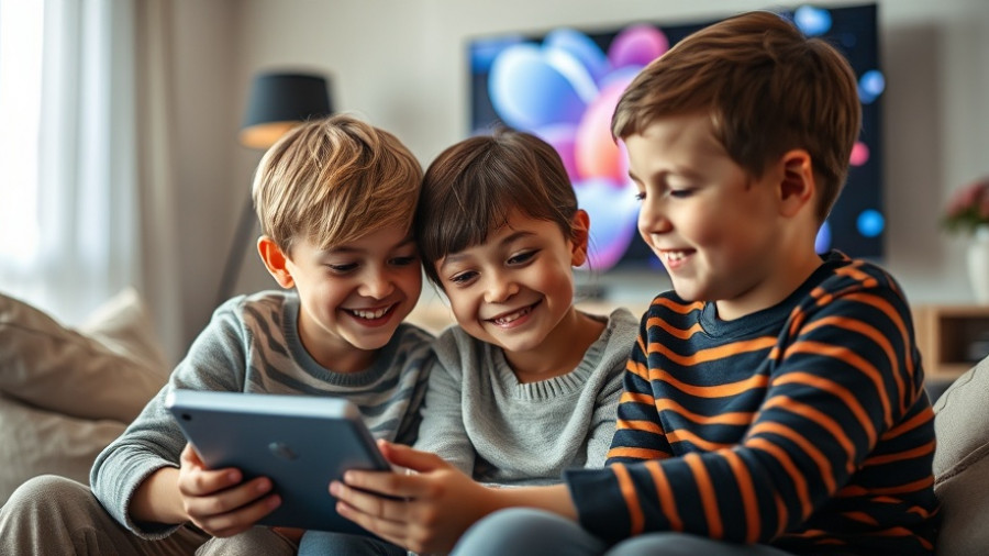 Young children using an effective communication aid for autism Muskegon, smiling.