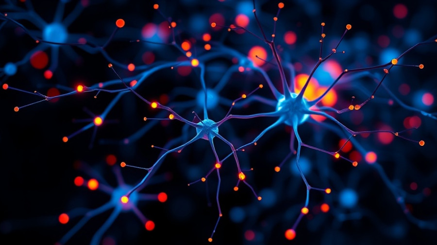 Vibrant neural network illustrating genetic mutations in CTE and Alzheimer's.