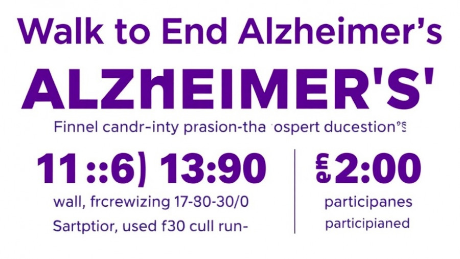 Walk to End Alzheimer’s event details poster.