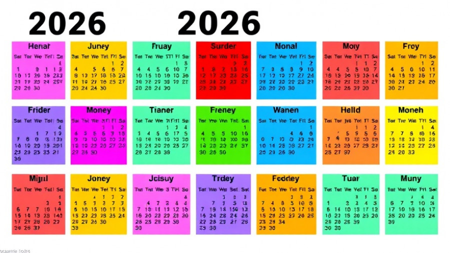 2026 colorful calendar showcasing Social Security Payment Schedule