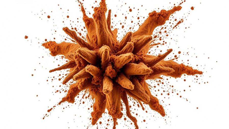 Explosive burst of cocoa powder highlighting chocolate benefits for glowing skin.