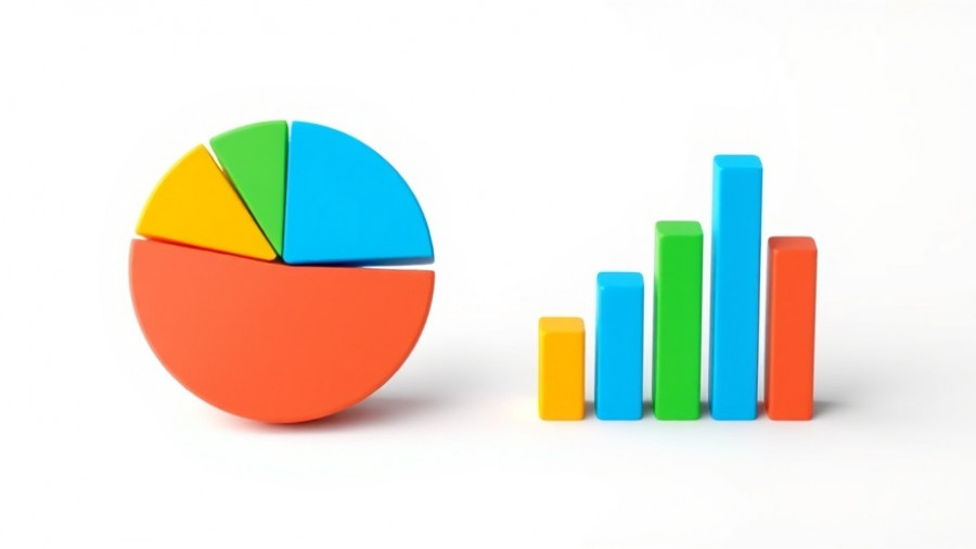 3D chart and graph icons representing data in value-based care context.