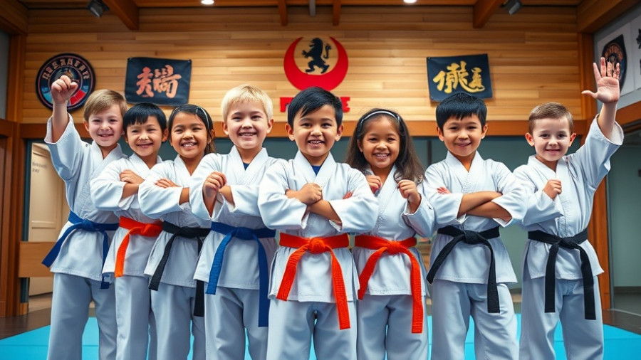 Children practicing martial arts to boost self-confidence.