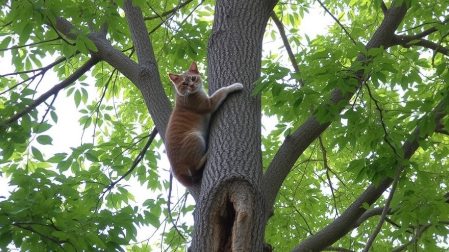 Local arborist steps up to help rescue neighbor's cat out of tree
