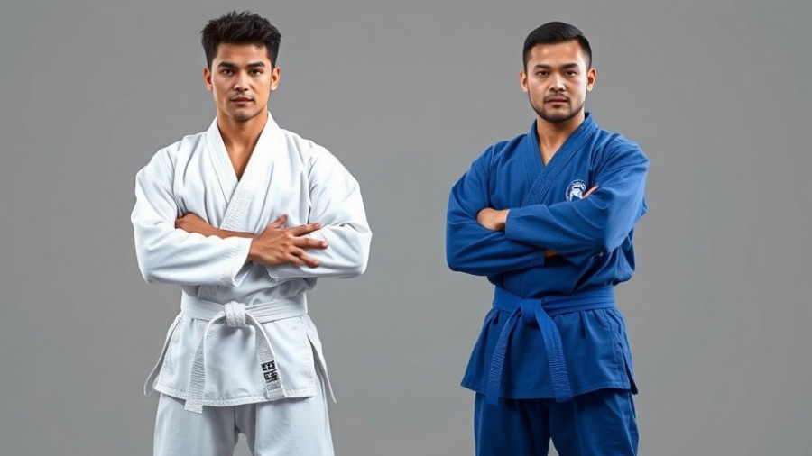 Senkoukai Karate practitioners in blue and white gi.